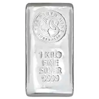  1kg Perth Mint Cast Silver Bullion Bar 999 Purity