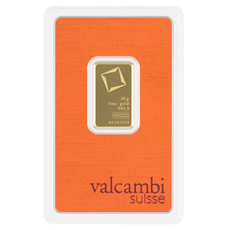 10g Gold Valcambi Minted Tablet 9999