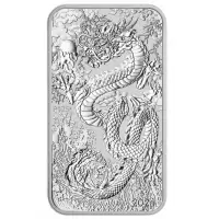  1oz Perth Mint Silver 2024 Dragon Rectangular Bullion Coin