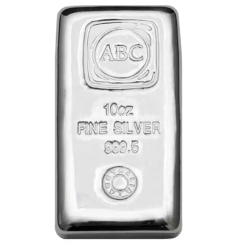 10oz ABC Bullion Cast Bar Silver